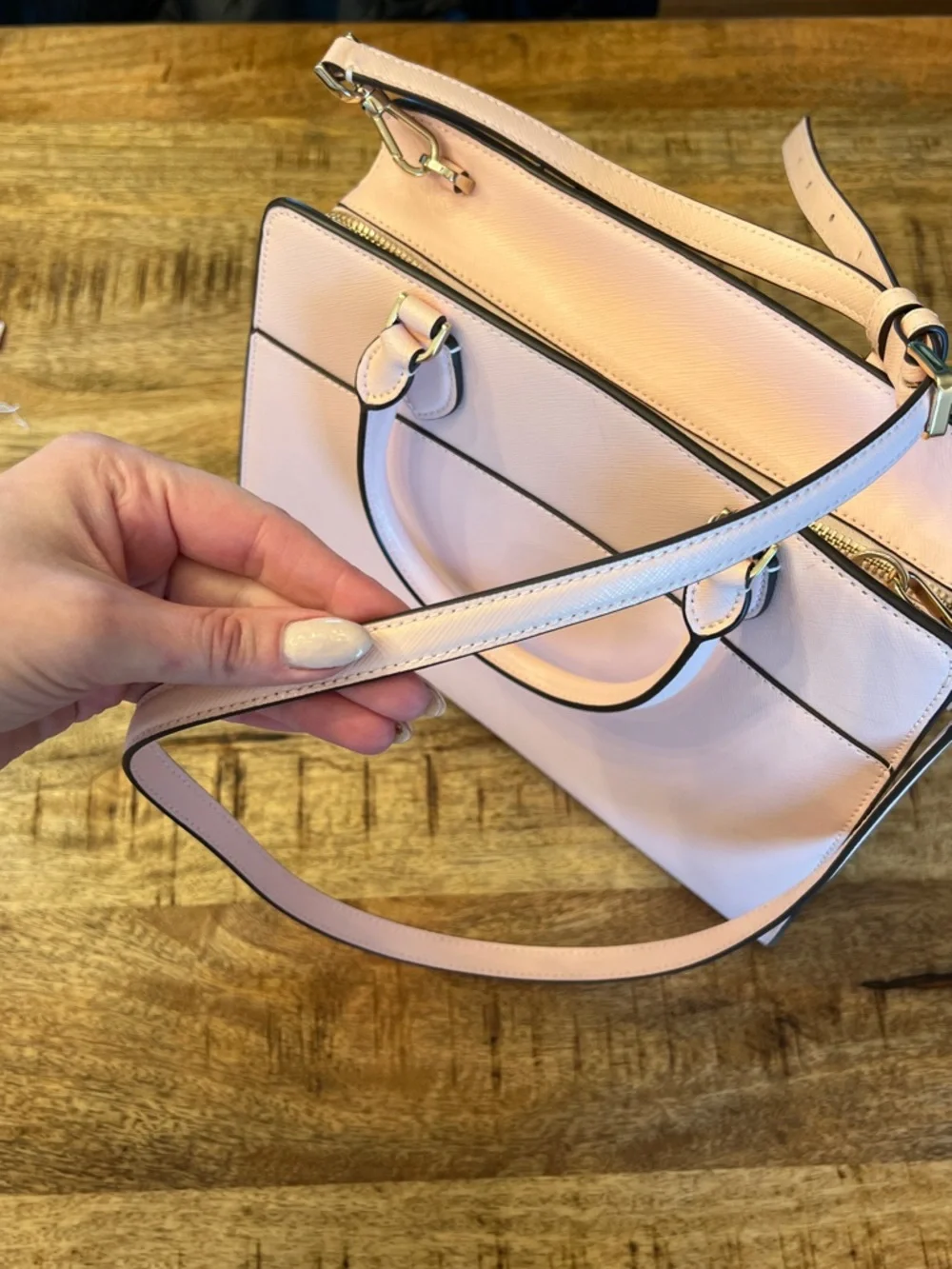 kate spade ♠️ Blush Pink Top-Handle Satchel with Detachable Strap